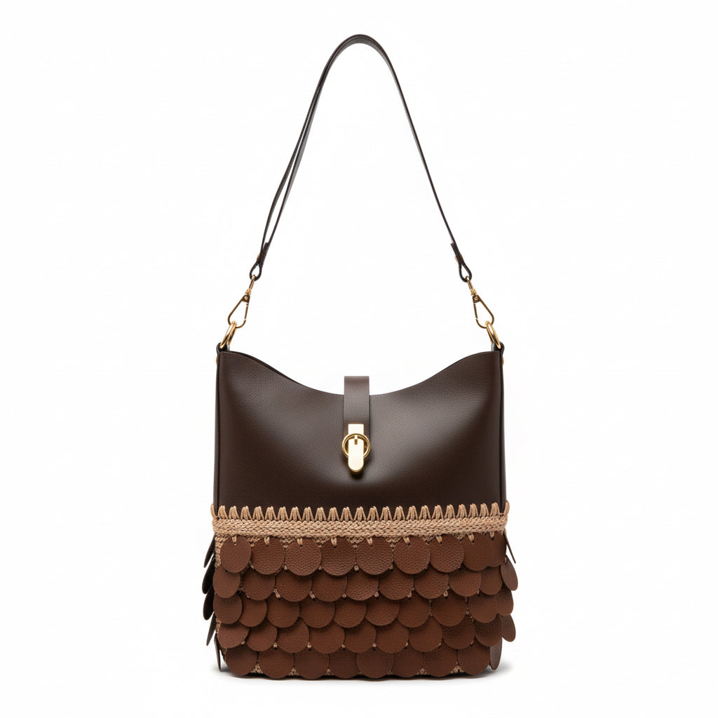 Handmade Shoulder Bag - Cocoa Elegance