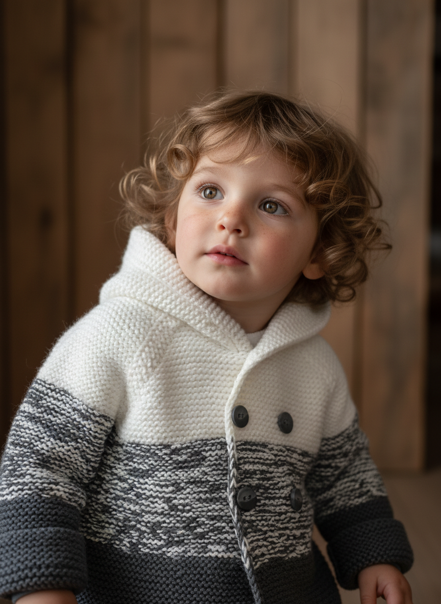 Handmade Ombre Hooded Kids Jacket