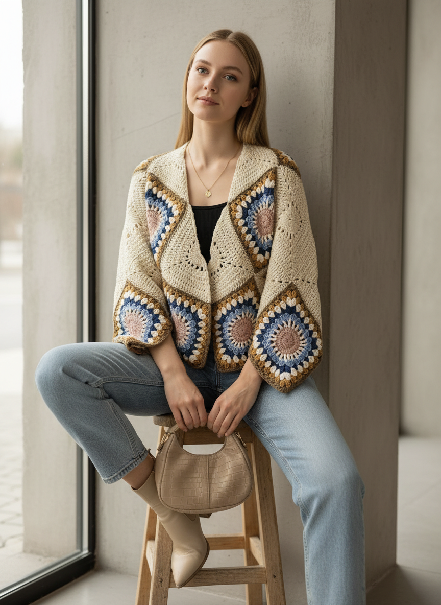 Handmade Ethnic Crochet Jacket
