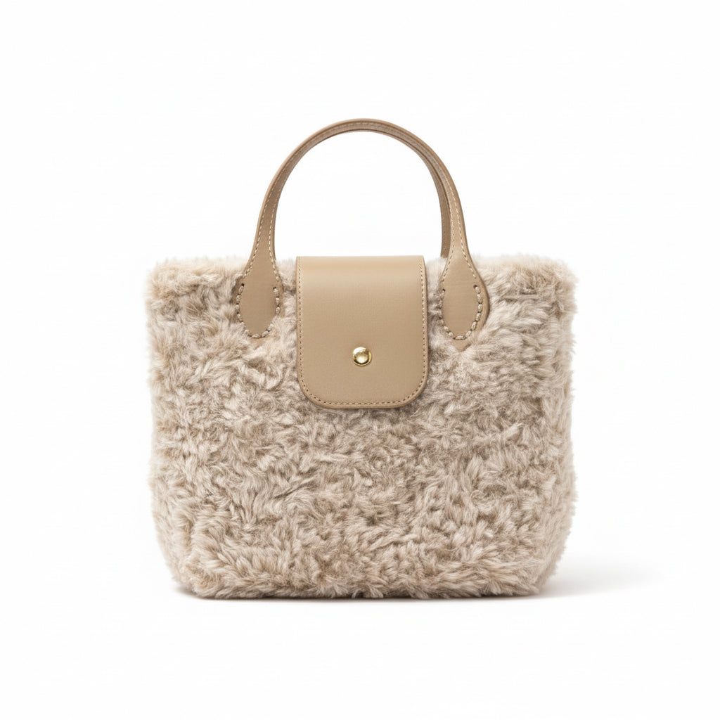 Medium Plush Handbag – Beige