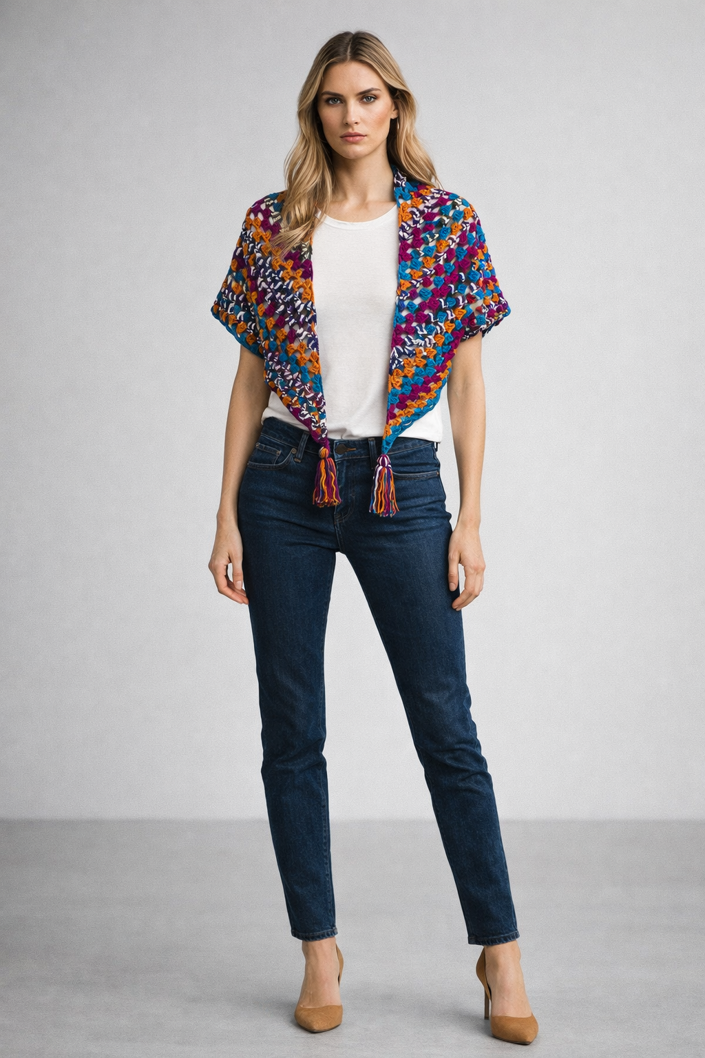 Handmade Colorful Boho Shoulder Shawl