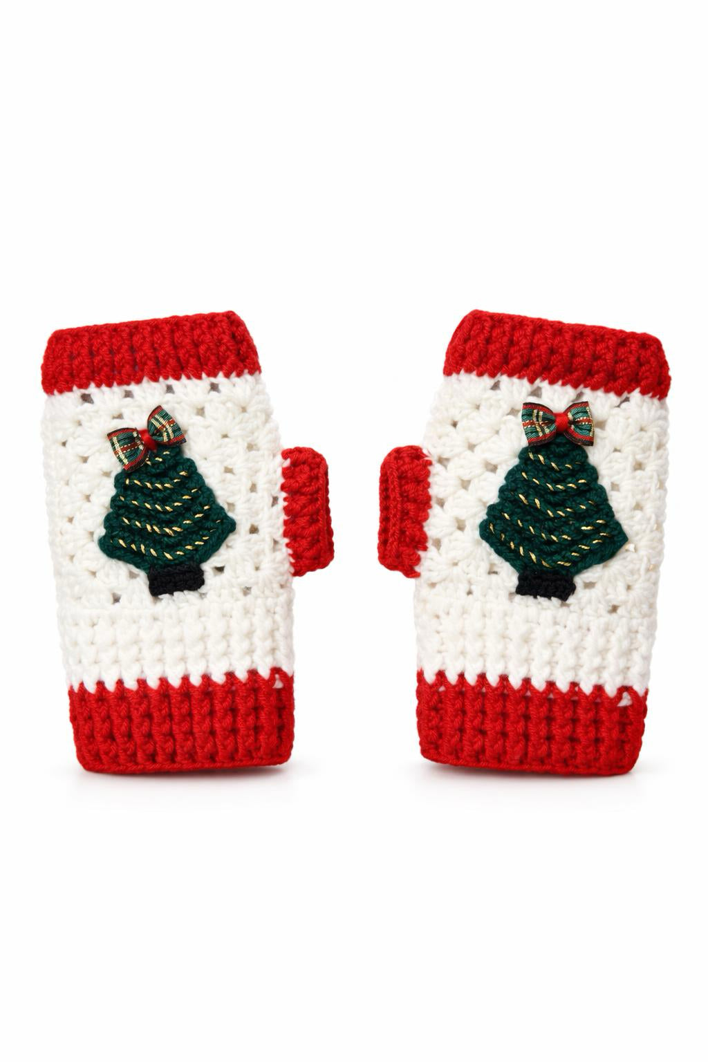 El Örgüsü Çam Ağaçlı Parmaksız Eldiven