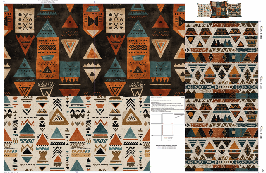 Boho Tribal Cushion Fabric | Cut and Sew